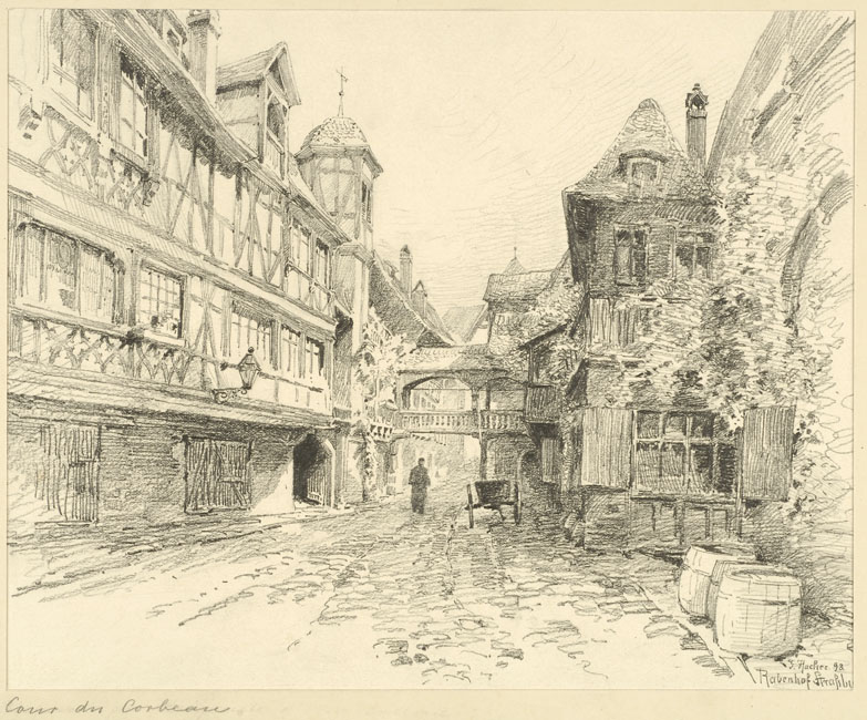 VUE DE STRASBOURG : COUR DU CORBEAU_0